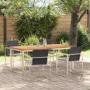 vidaXL Trädgårdsmöbelset 5 pcs Massivt teakträ