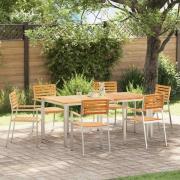 vidaXL Trädgård Stol 6 pcs Brun 56 x 54.5 x 87cm Massivt teakträ