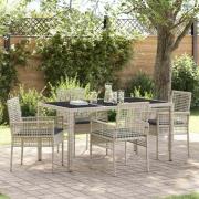 vidaXL Trädgårdsmöbelset 5 pcs Ljusgrå Poly rattan