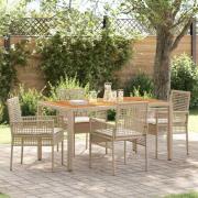 vidaXL Trädgårdsmöbelset 5 pcs Beige Poly rattan