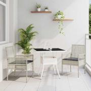 vidaXL Trädgårdsmöbelset 3 pcs Grå Poly rattan