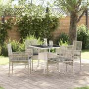 vidaXL Trädgårdsmöbelset 5 pcs Grå Poly rattan