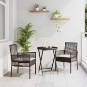 vidaXL Trädgårds Bistro Set 3 pcs Brun konstrotting