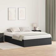 vidaXL Förvaringssängram Svart Ek 140 x 200 cm Konstruerat trä