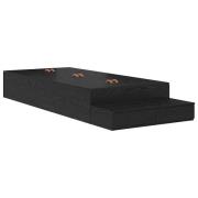 vidaXL Förvaringssängram med låda Svart Ek 80 cm Konstruerat trä