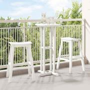 vidaXL Trädgårds Bar Set 3 pcs Vit HDPE