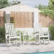 vidaXL Trädgårdsgungstol 3 pcs Vit 38 x 38 x 46cm Plast