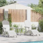 vidaXL Trädgårdsloungemöbler 3 pcs Vit 38 x 38 x 46cm Plast