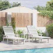 vidaXL Solstolar 2 st Vit 162 x 53 x 98,5 cm HDPE