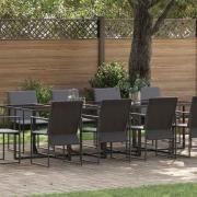 vidaXL Trädgårdsmöbelset 11 pcs Svart Stål