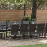 vidaXL Trädgårdsmöbelset 15 pcs Svart Stål