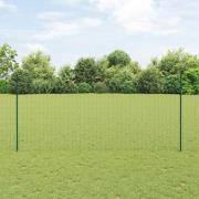 vidaXL Staket med stolpar Grön 1.4 x 10 m Stål