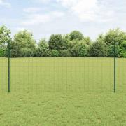 vidaXL Staket med stolpar Grön 1.2 x 25 m Stål