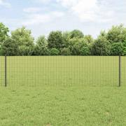 vidaXL Staket med stolpar Grå 0.6 x 10 m Stål