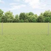 vidaXL Staket med stolpar Silver 0.6 x 10 m Stål