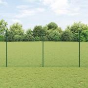 vidaXL Staket med stolpar Grön 1.5 x 10 m Stål