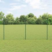 vidaXL Staket med stolpar Grön 1.5 x 25 m Stål