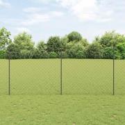 vidaXL Staket med stolpar Grå 1.4 x 25 m Stål