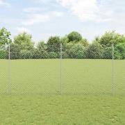 vidaXL Staket med stolpar Silver 1.6 x 10 m Stål