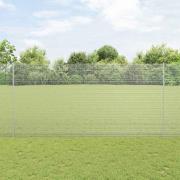 vidaXL Staket med stolpar Silver 1.5 x 10 m Stål