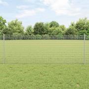 vidaXL Staket med stolpar Silver 0.8 x 50 m Stål