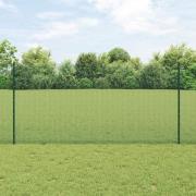 vidaXL Staket med stolpar Grön 1.2 x 10 m Stål