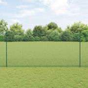 vidaXL Staket med stolpar Grön 1.6 x 25 m Stål