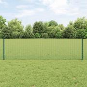 vidaXL Staket med stolpar Grön 0.6 x 100 m Stål