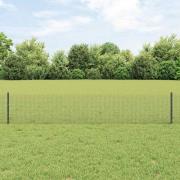 vidaXL Staket med stolpar Grå 0.4 x 25 m Stål