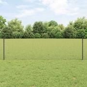 vidaXL Staket med stolpar Grå 0.6 x 50 m Stål