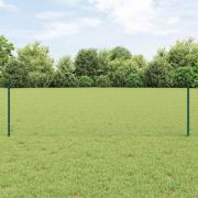 vidaXL Staket med stolpar Grön 0.6 x 100 m Stål