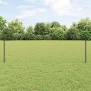 vidaXL Staket med stolpar Grå 0.5 x 50 m Stål