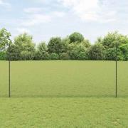 vidaXL Staket med stolpar Grå 1.6 x 50 m Stål
