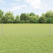 vidaXL Staket med stolpar Silver 0.5 x 10 m Stål