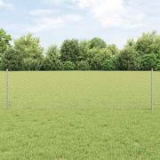 vidaXL Staket med stolpar Silver 0.6 x 10 m Stål