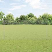 vidaXL Staket med stolpar Silver 1.4 x 10 m Stål