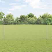 vidaXL Staket med stolpar Silver 1.6 x 10 m Stål
