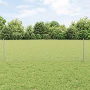 vidaXL Staket med stolpar Silver 0.6 x 25 m Stål