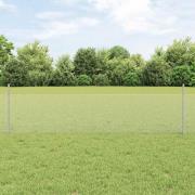 vidaXL Staket med stolpar Silver 0.5 x 50 m Stål