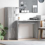 vidaXL Skrivbord med förvaring 2 pcs Grå sonoma 102 x 50 x 124 cm