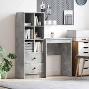 vidaXL Skrivbord med förvaring 2 pcs Betonggrå 45,5 x 34 x 127 cm