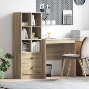 vidaXL Skrivbord med förvaring 2 pcs Sonoma-ek 70 x 50 x 76 cm