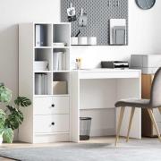 vidaXL Skrivbord med förvaring med låda 2 pcs Vit 80 x 50 x 76 cm