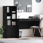 vidaXL Skrivbord med förvaring 2 pcs Svart ek 100 x 50 x 76 cm
