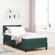 vidaXL Bäddfjäder med madrass Mörkgrön 90 x 200 cm Sammet