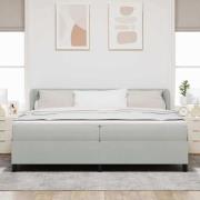 vidaXL Bäddfjäder med madrass Ljusgrå 200 x 200 cm Sammet