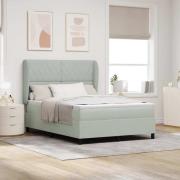 vidaXL Bäddfjäder med madrass Ljusgrå 200 x 160 cm Polyester