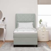 vidaXL Bäddfjäder med madrass Ljusgrå 200 x 90 cm Polyester