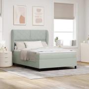 vidaXL Bäddfjäder med madrass Ljusgrå 200 x 140 cm Polyester