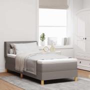 vidaXL Bäddfjäder med madrass med huvudgavel Taupe 200 x 80 cm tyg